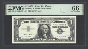 United States-Silver Certificate 1 Dollar 1957A Fr#1620 (CA Block) UNC Grade 66 - Picture 1 of 2