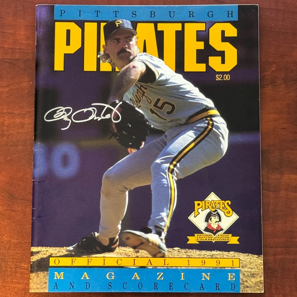 DOUG DRABEK Signed 1991 Pittsburgh Pirates Official Magazine Tristar Hologram - Image 1 of 4