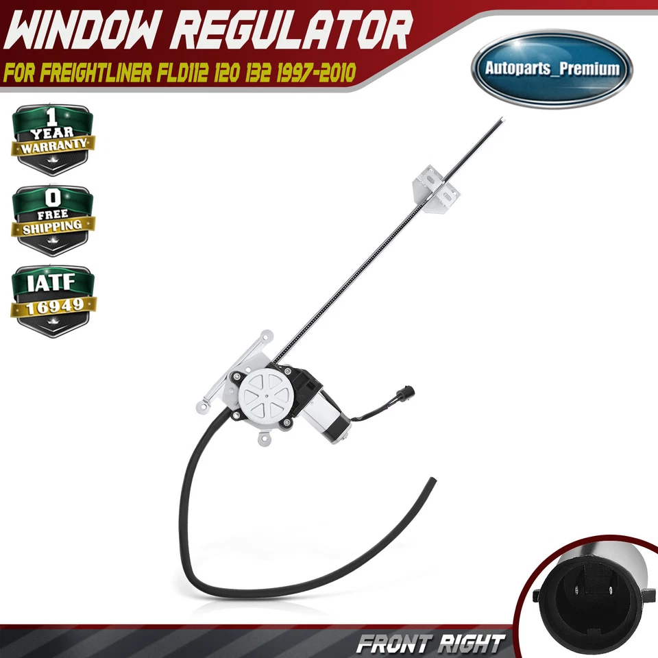 Power Window Regulator with Motor for Freightliner FLD112 120 132 Front RH Right - Image 1 of 4