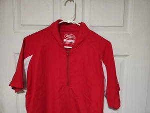 Louisville Slugger Batting Cage Jacket Boys Youth Medium (10-12) 1/4 Zip Red - Picture 1 of 5