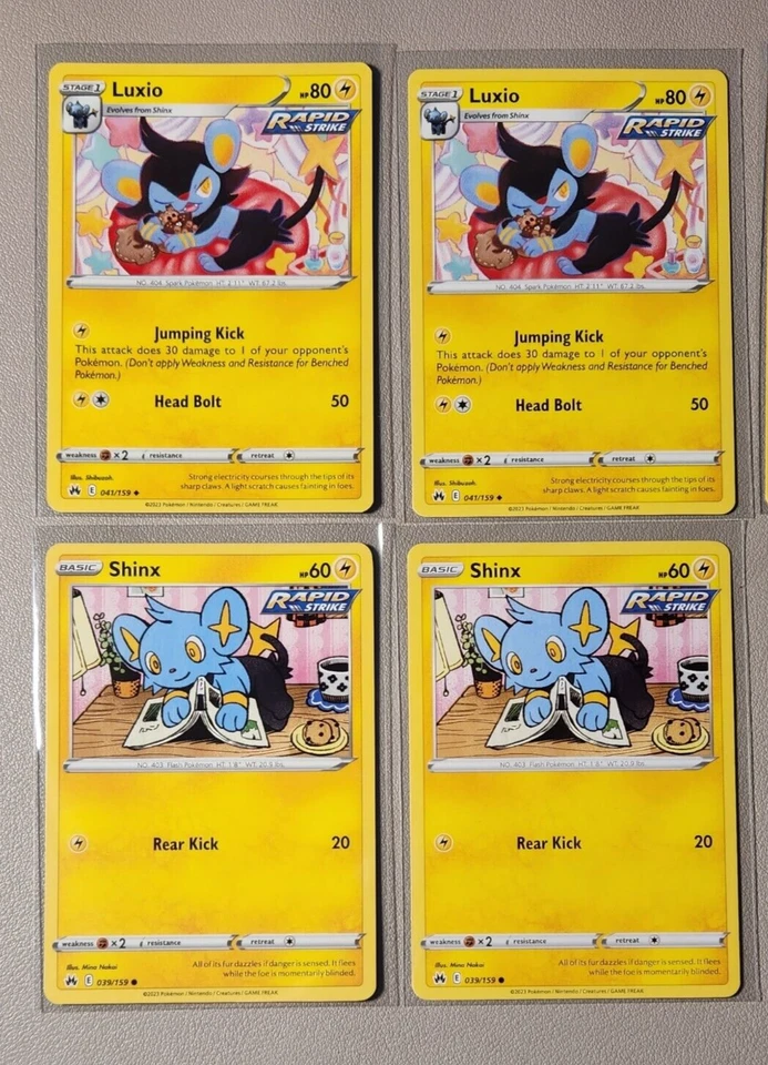 2x Luxio 041/159 & 2x Shinx 039/159 Pokemon card SWSH Crown Zenith NM - Image 1 of 1
