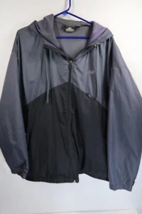 New Balance Hooded Jacket Mens Sz 3XL Lightweight Full Zip Lined Black Grey READ - Picture 1 of 12