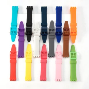 Premium Soft Silicone Watch Strap Band Waterproof Multicolor Fit Swatch 17/19mm - Picture 1 of 20