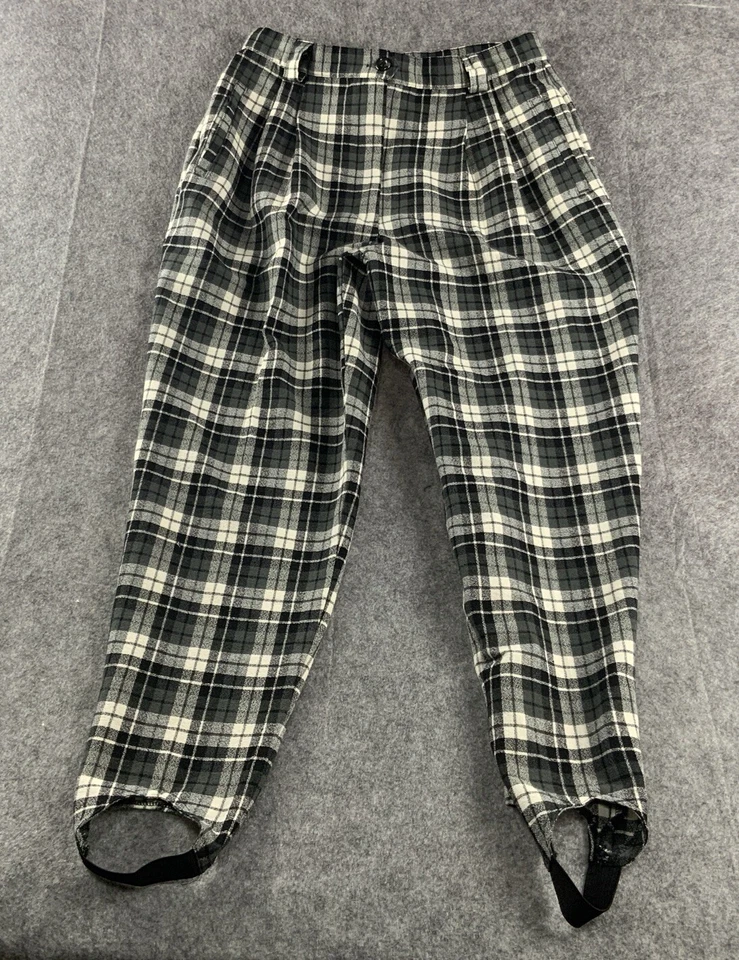 express compagnie internationale vintage 90s Black/White Plaid 13/14 Long Pleats - Image 1 of 4