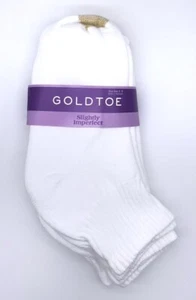 GoldToe Women's White Cotton Quarter Sock 6 Pair Shoe Size 6-9 - Picture 1 of 3