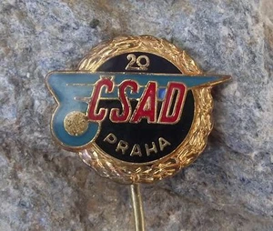 1969 City of Prague CSAD State Bus Coach Company 20th Anniversary Pin Badge - Picture 1 of 4