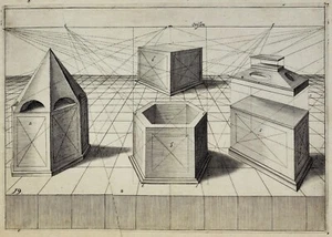 VREDEMAN DE VRIES Hans, perspective, cube, hexagone, formes géométriques - Bild 1 von 2