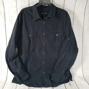 Structure Dress Shirt Mens Extra Large Black Long Sleeve Button Up Pockets - Picture 1 of 12