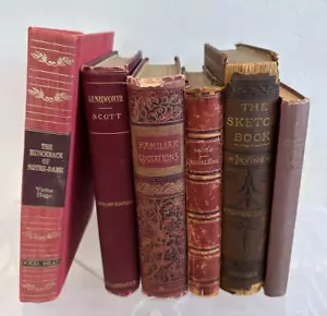6er Set rote antike Bücher - Bild 1 von 2