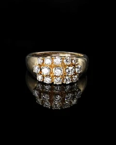 585/ 14 Karat Gelbgold Ring mit Diamanten, 0,75 CT, Ringgröße 55, guter Zustand. - Bild 1 von 3