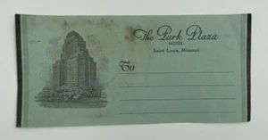Original Vintage Luggage Label / Sticker The Park Plaza Hotel St Louis Missouri - Bild 1 von 2
