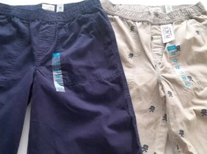 2-Childrens Place Boys Size12 Shorts Nwt Khaki & Navy Blue Adjustable Waist - Picture 1 of 8