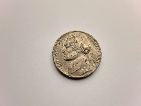 1980 Jefferson Nickel 5c Error Coin Cover