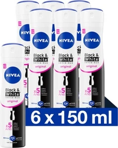 34,39€/L-6x Nivea Deospray 72H Active Protect-Invisible Black&White Original 150 - Bild 1 von 1