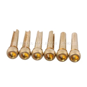 6 pasadores de puente para guitarra acústica de material puro de cobre con punto de cristal amarillo - Imagen 1 de 4