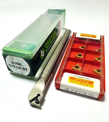 SMOHX S10K STFCR-09 Utensile per tornitura interna + 10 pezzi TCMT090204-UM 1025 SANDVIK NUOVO - Immagine 1 di 4