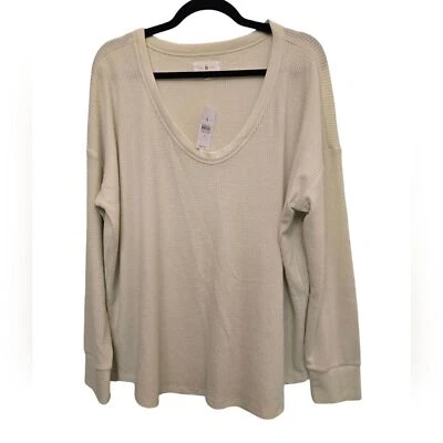NWT Lou & Grey XL Stretchy Waffle Knit Light Green Jersey Tee - Image 1 of 4