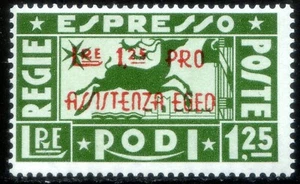 Occupazione Tedesca Egeo 1943 Pro Assistenza Egeo Espresso n. E3 ** (l769) - Picture 1 of 2