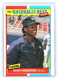 1987 Fleer Sluggers vs Pitchers. Rickey Henderson New York Yankees 18 of 44 HOF