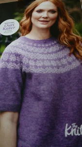 Strickmuster Damen Fairisle Passe Pullover in 2 Farben 4-fädig - Größen 32-58 - Bild 1 von 1