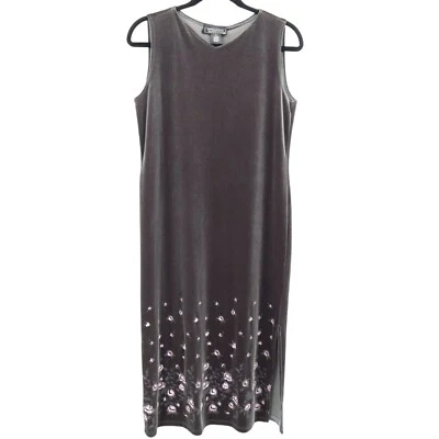 Vestido de veludo Impressions feminino M cinza bruxa cigana arte para usar estilo vintage - Imagem 1 de 4