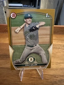2023 Bowman Cole Miller 1st Gold Paper /50 Oakland A’s Future Star! 🔥🔥🔥 - Picture 1 of 2