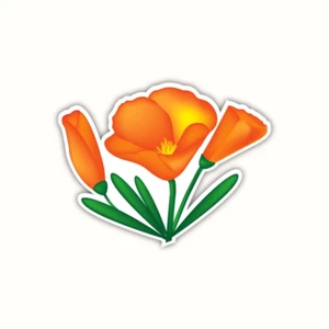 California Orange Mohnblume Vinyl Aufkleber Niedlich Floral Wasserdicht Decal Auto - Bild 1 von 12