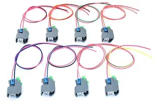 EV6 Fuel Injector Connector Pigtail Wiring Set of 8 LS2 LS3 LS7 LS9 GM - Bild 1 von 3
