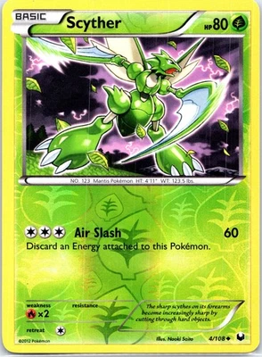 Scyther Reverse Holo Uncommon DEX Dark Explorers 4/108 LP - Image 1 of 2