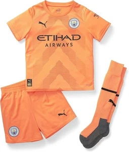 Manchester City Football Kit Goalkeeper Shirt & Shorts & Socks 1-4 Years Puma - Picture 1 of 1