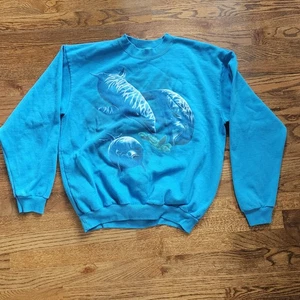 Vintage Harlequin NG Dolphin Sweatshirt | Nature Graphics | XL Aqua Blue 1990s - Picture 1 of 10