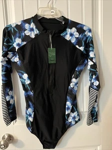 swimall Damen Langarm Einteiler Badeanzug Rash Guard, Reißverschluss vorne, XXL - Bild 1 von 2