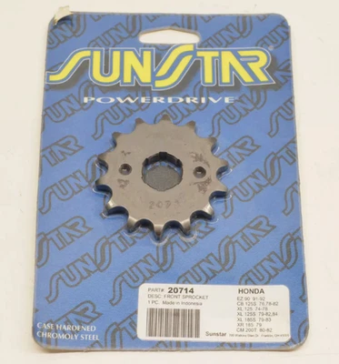 SUNSTAR NEW 14T FRONT SPROCKET HONDA MODELS 20714 - Image 1 of 4