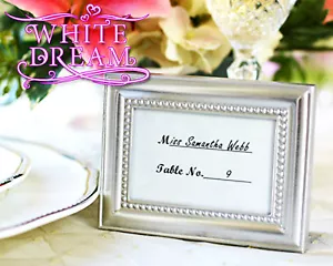 Silver Beaded - Photo Frames Wedding Favour | Place Card Holder - Picture 1 of 1