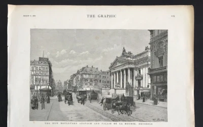 Brussells The New Boulevard Anspach and Palais de la Bourse c1887 - image 1 of 2