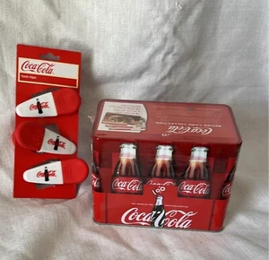 Coca Cola 78 (100 Years) Receipe Card & Tin and 3 Food Clips - Picture 1 of 7