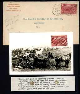 RPPC 1899 2-Cent Stamp & Postcard Tobacco Harvesting and Envelope - Picture 1 of 7