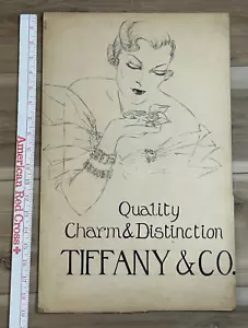 ART DECO 1930s Tiffany & Co drawing sketch artwork PRINT AD Advertising GARTNER - Picture 1 of 14