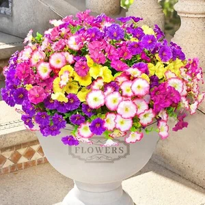 Artificial Flowers for Outdoors, 14 Bundles Fake Outdoor Flowers, UV Resistant A - Picture 1 of 8