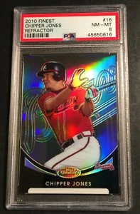 2010 CHIPPER JONES FINEST REFRACTOR #16 PSA 8 BRAVES HOF 470/599 POP 2 - Picture 1 of 2