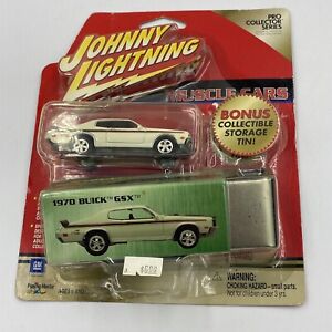 Johnny Lightning 1970 Buick GSX Car White Pro Collector Tin 1/64
