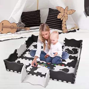 25 Pcs Kids Play Mat Interlocking Foam Floor Tiles, Animal Styles Puzzle Mat Sof - Picture 1 of 12