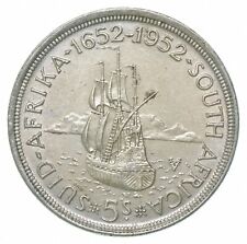 Silver - World Coin - 1952 South Africa 5 Shillings - World Silver Coin *571