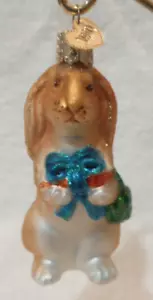 EASTER ORNAMENT OWC FLOPSY EAR BUNNY RABBIT BROWN, VINTAGE - Picture 1 of 4