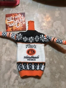 Tito’s Handmade Vodka Sweater Bottle Cover 2019 Holiday Coozie NEW - Picture 1 of 4