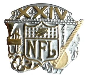 NUOVISSIMA SPILLA STAMPA UFFICIALE 1990 SUPER BOWL XXIV 49ERS VS BRONCOS NUMERATA - Foto 1 di 2