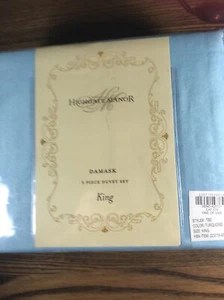 HIGHGATE MANOR DAMAST (KING) 3-TEILIGES BETTWÄSCHESET TÜRKIS **King** - Bild 1 von 3
