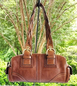 Bolso de Hombro Coach PEQUEÑO 10048 Vintage Mia Soho Y2K Cuero Marrón Tabaco - Imagen 1 de 21