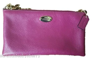 Bandolera Coach Quinn de cuero granulado correa de cadena arándano F52709 - Imagen 1 de 4