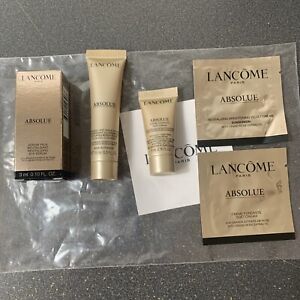 Lancome Absolue Soft Cream, Eye Serum, Cleanser And Sunscreen Samples. Lot Of 5